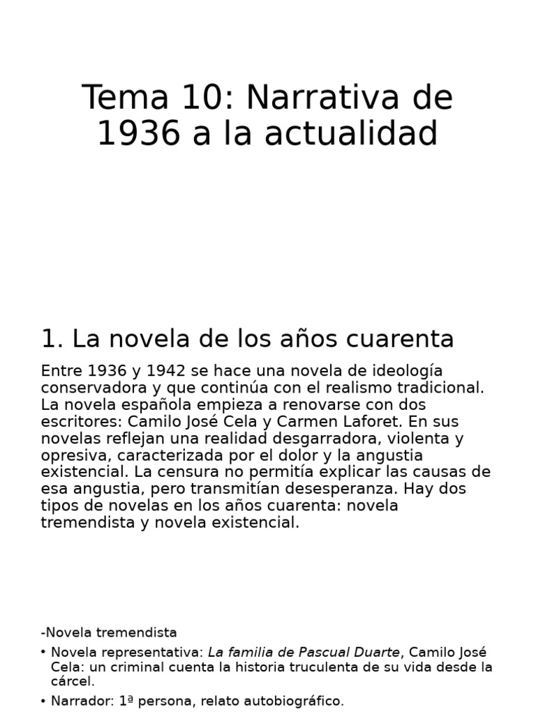 Evolución de la novela española y latinoamericana | PDF | Novelas ...