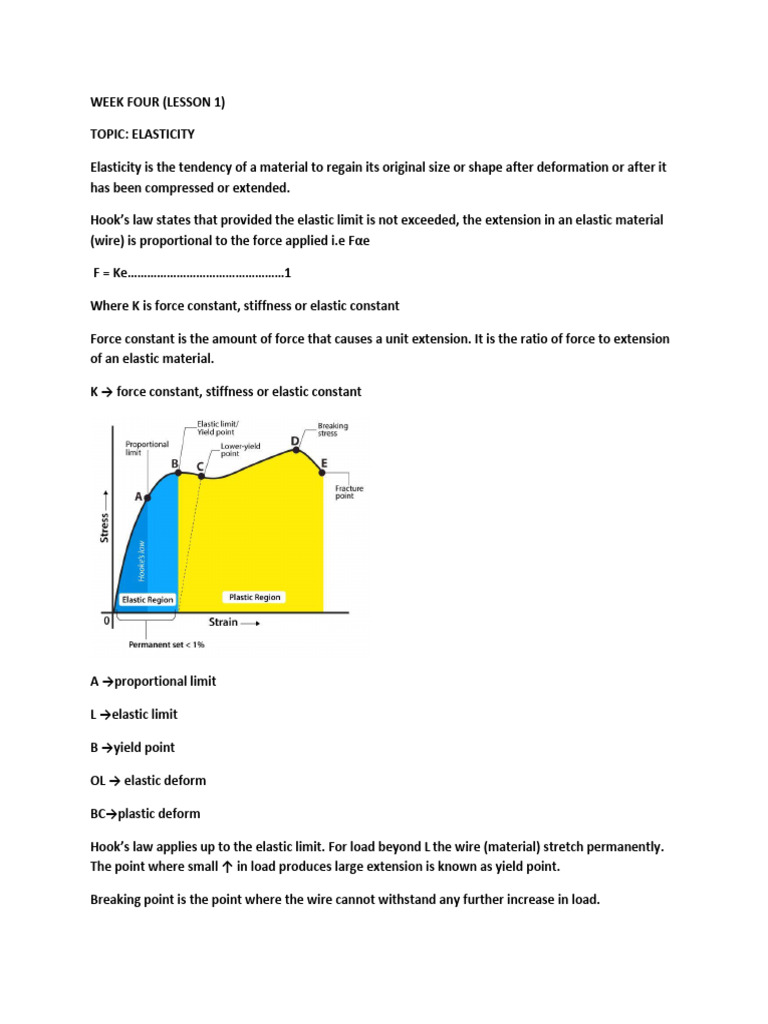 Elastic Properties of Solids Explained | PDF | Elasticity (Physics ...