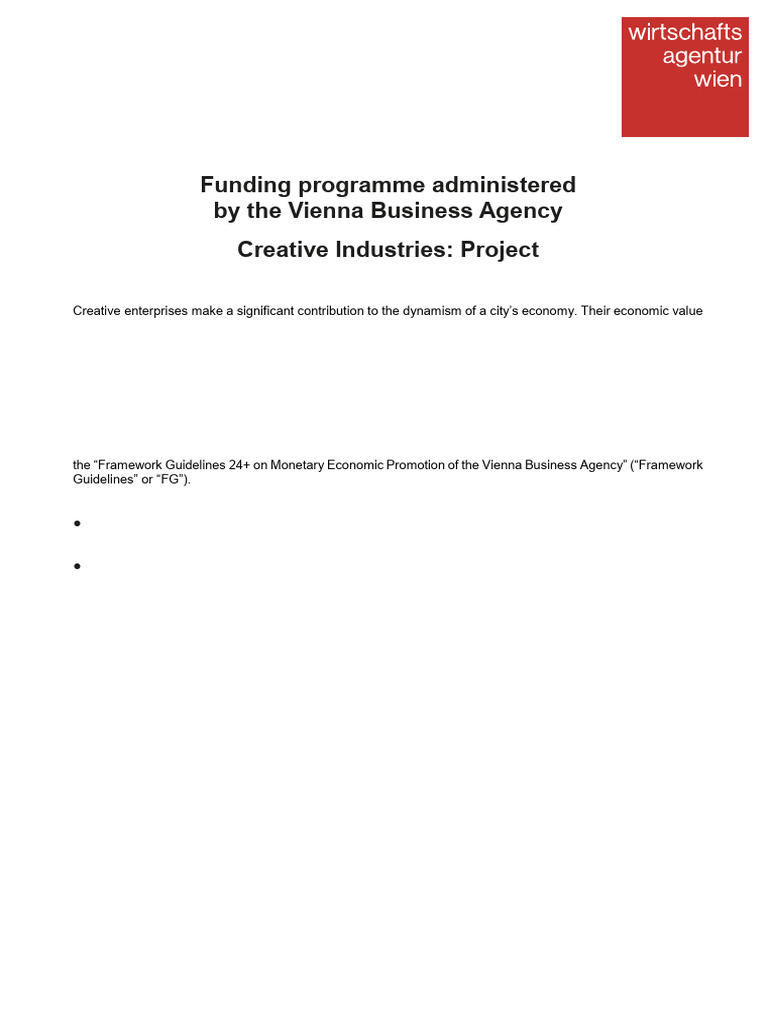 Program Document Creative Industires Project | PDF | Innovation | Business