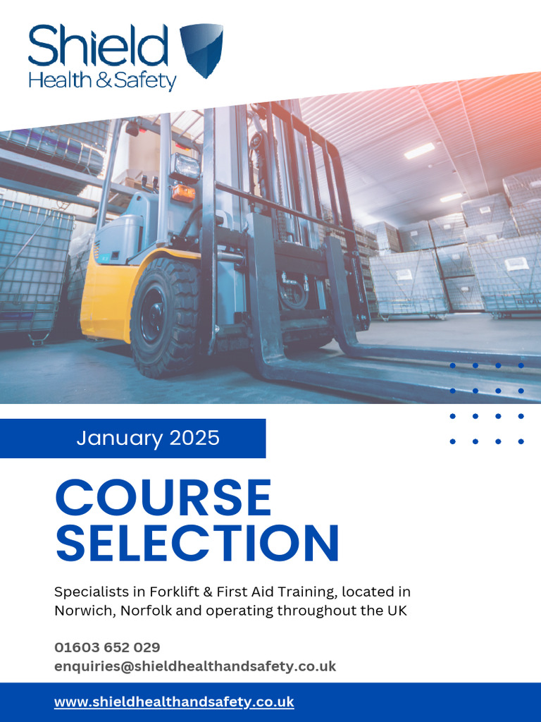 Shield Health & Safety Training Courses | PDF | Forklift | Crane (Machine)