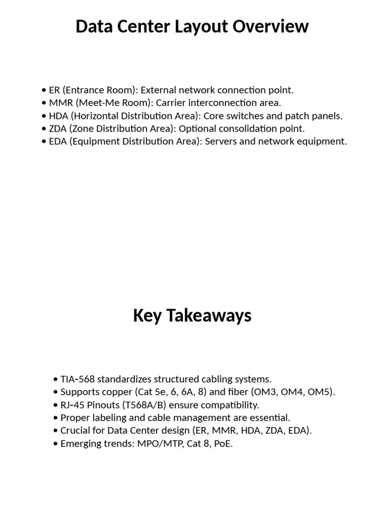 Data Center Layout and Cabling Guide | PDF