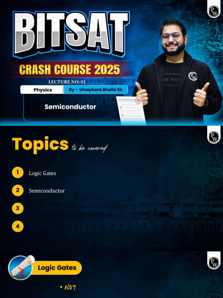 Semiconductor 01 - Class Notes - BITSAT Crash Course 2025 | PDF