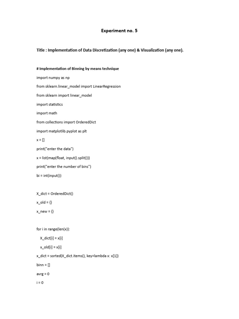 Data Discretization and Visualization Techniques | PDF
