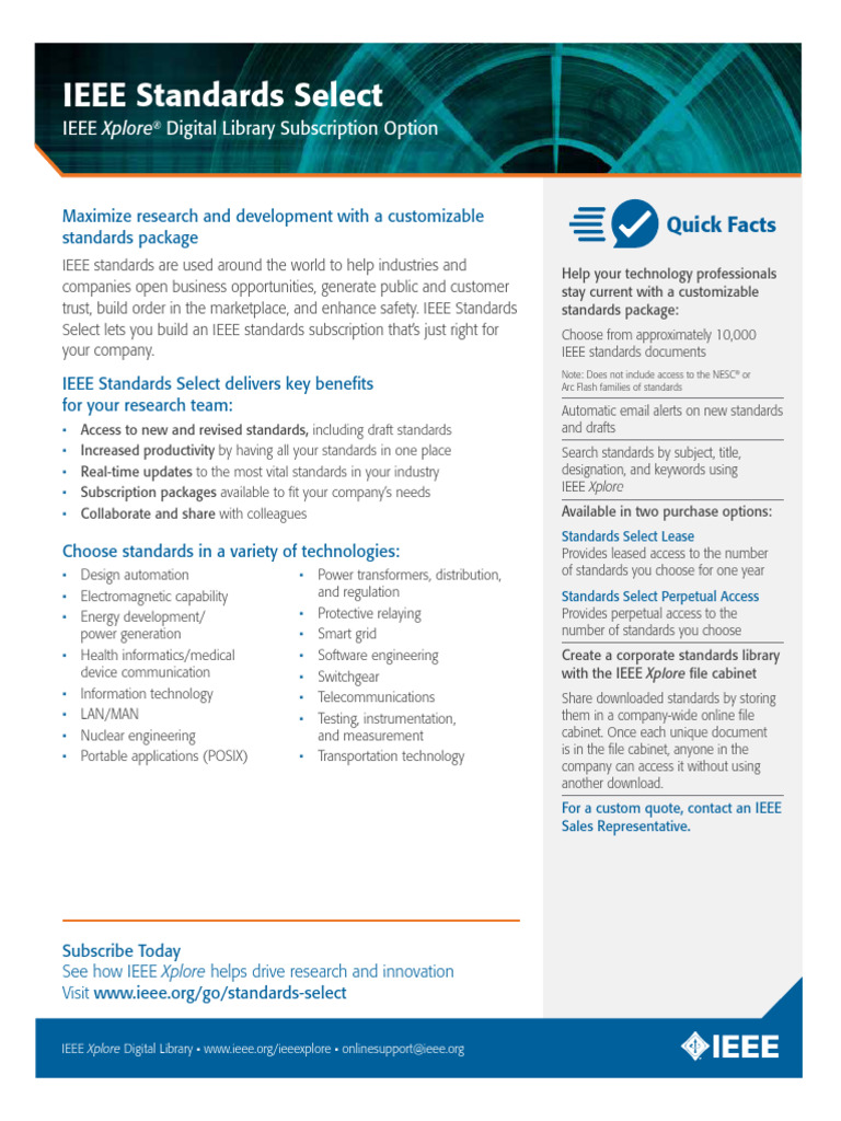 Customizable IEEE Standards Subscription | PDF | Digital Library ...