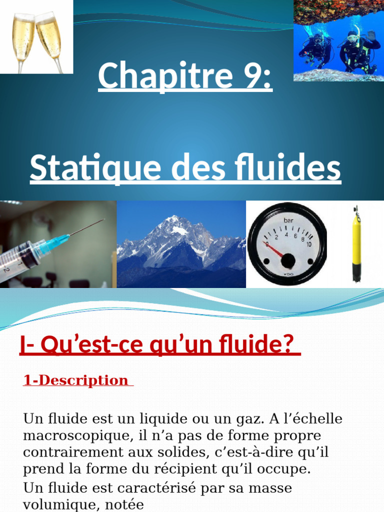 Statique des fluides : Concepts clés | PDF | Température | Pression