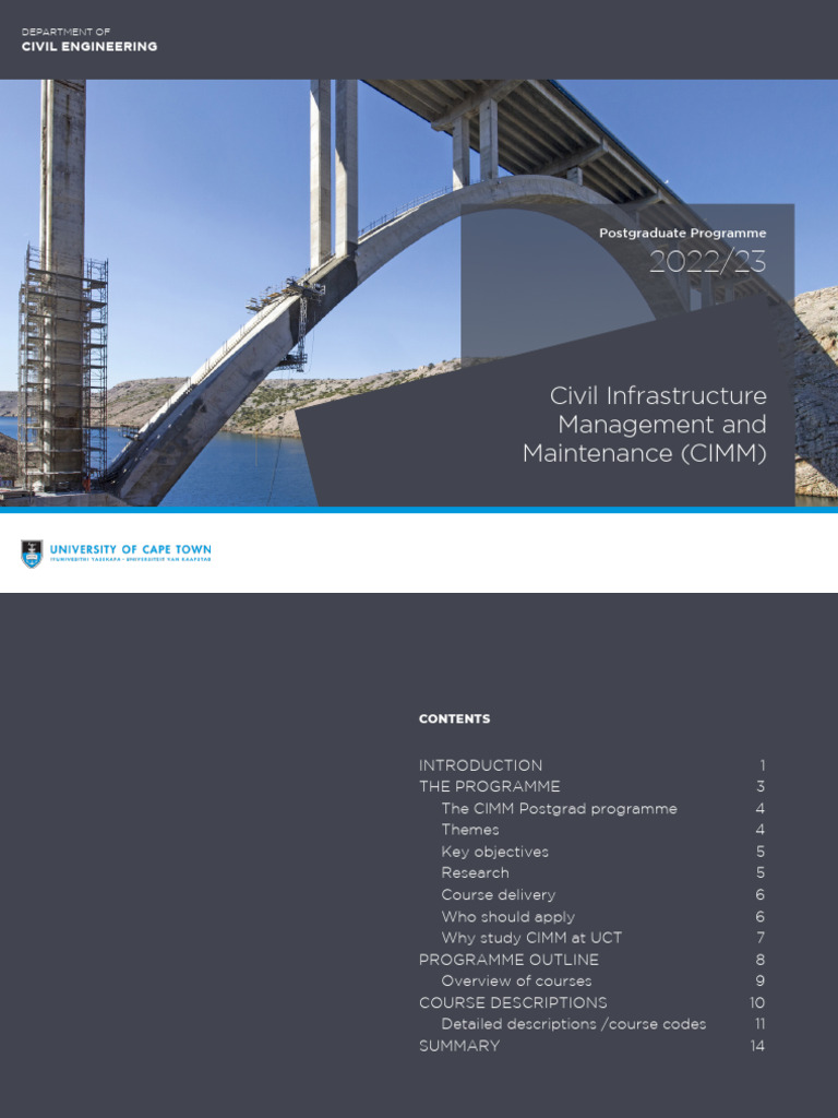 UCT Civil Infrastructure Management Program | PDF | Academic Degree ...