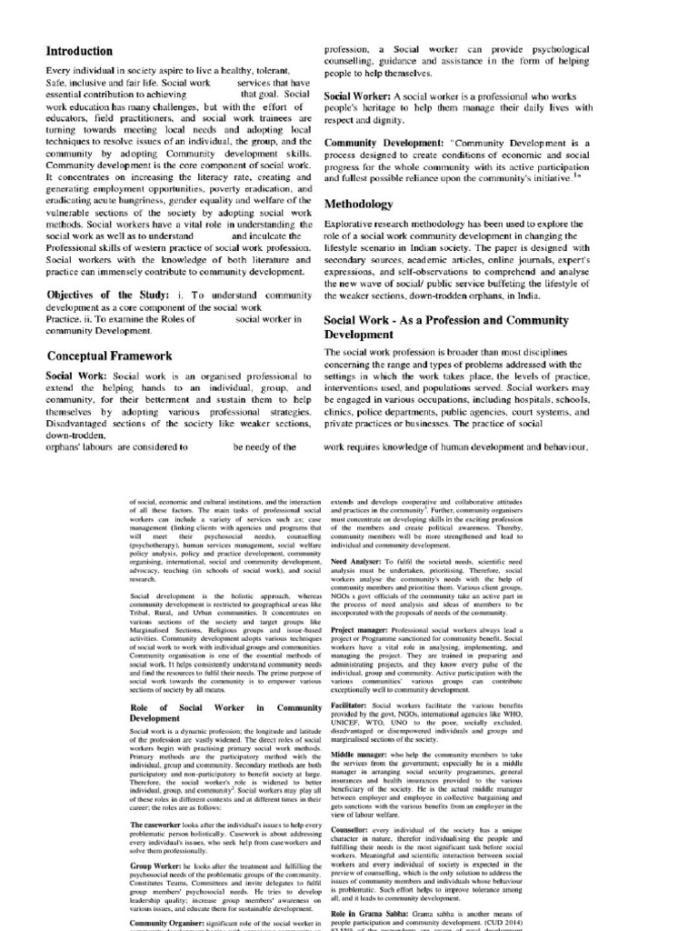 Functions of Community Workers | PDF