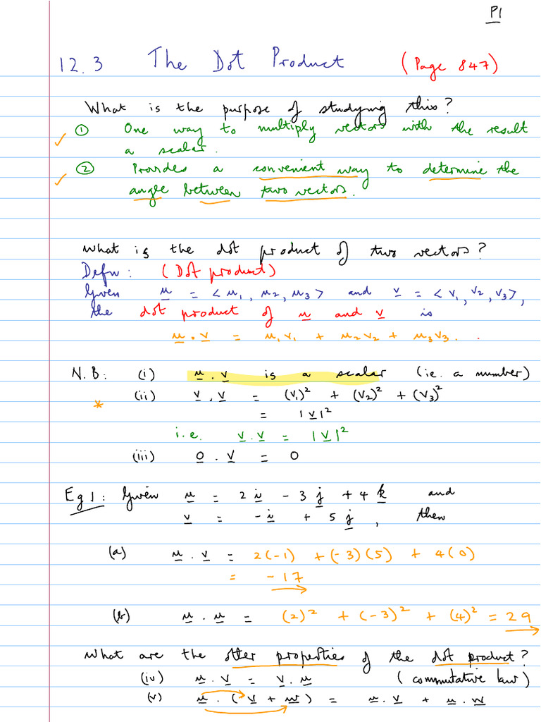 21 The Dot Product | PDF