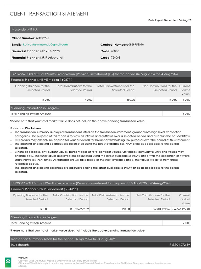 Client Transaction Statement | PDF | Dividend | Taxes