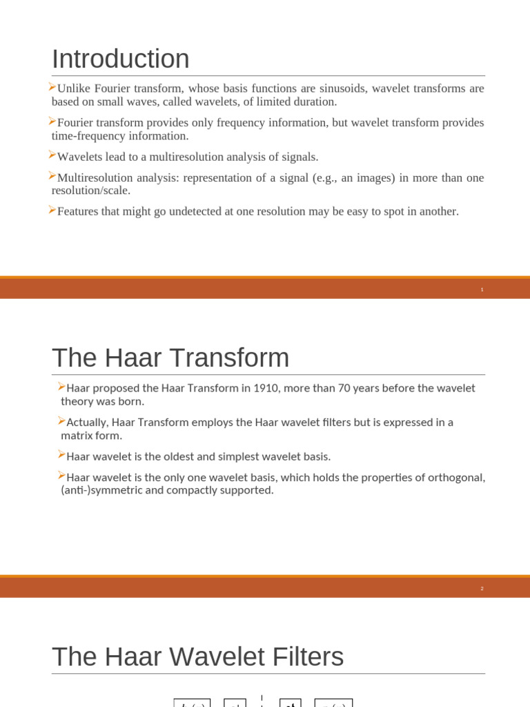 Understanding Haar Wavelet Transform | PDF | Wavelet | Functional Analysis