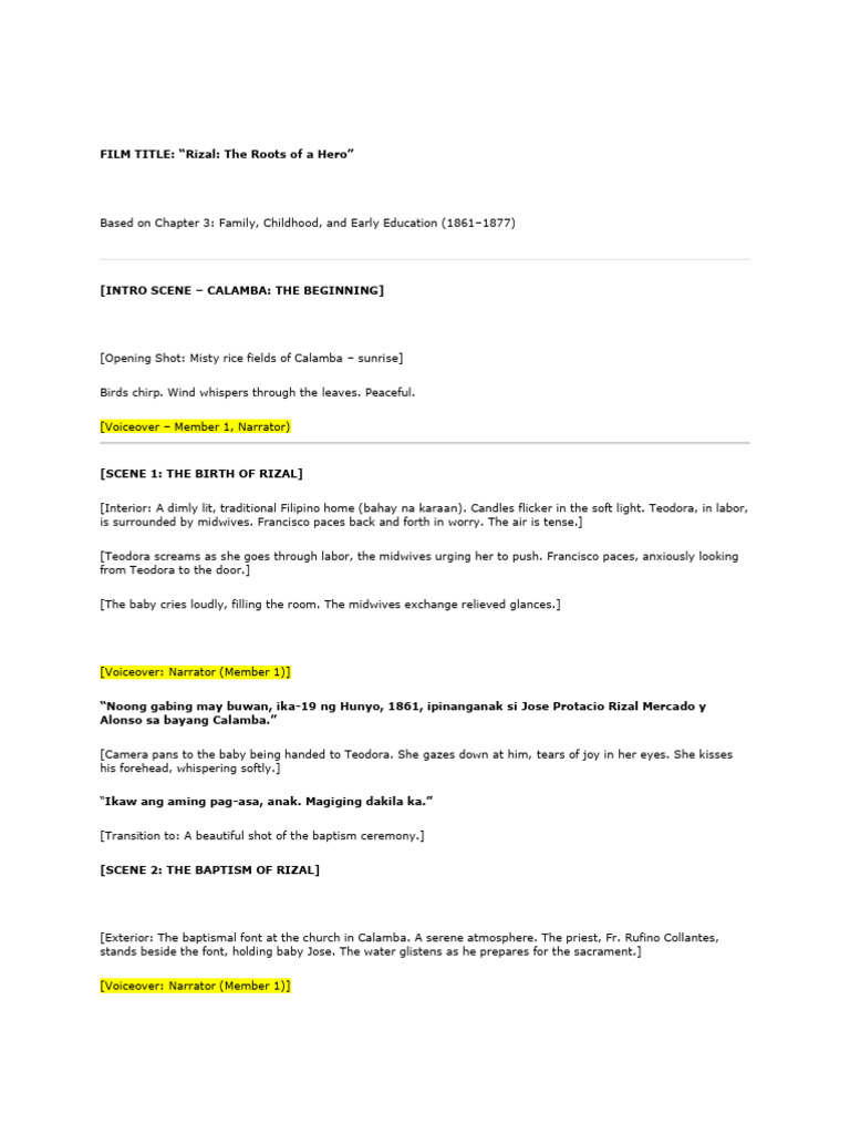 Rizal Script | PDF