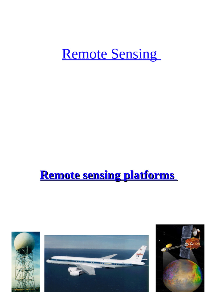 Types and Techniques of Remote Sensing | PDF | Image Resolution ...