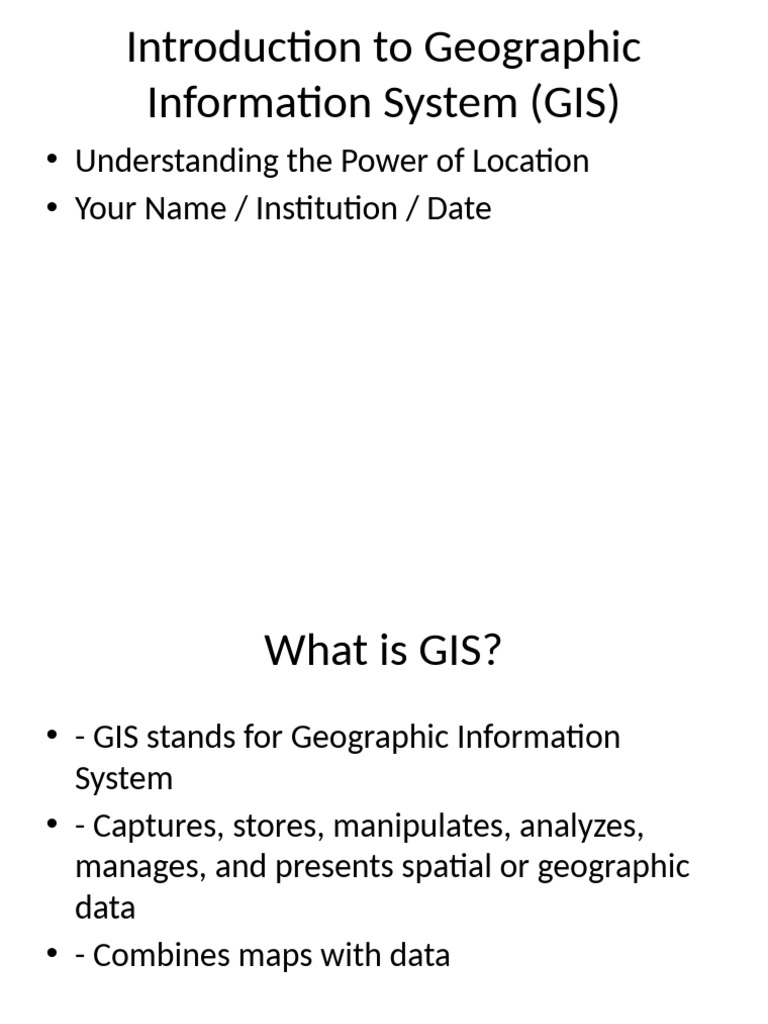 GIS Presentation Overview and Applications | PDF