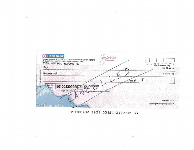 Cancelled Cheque | PDF