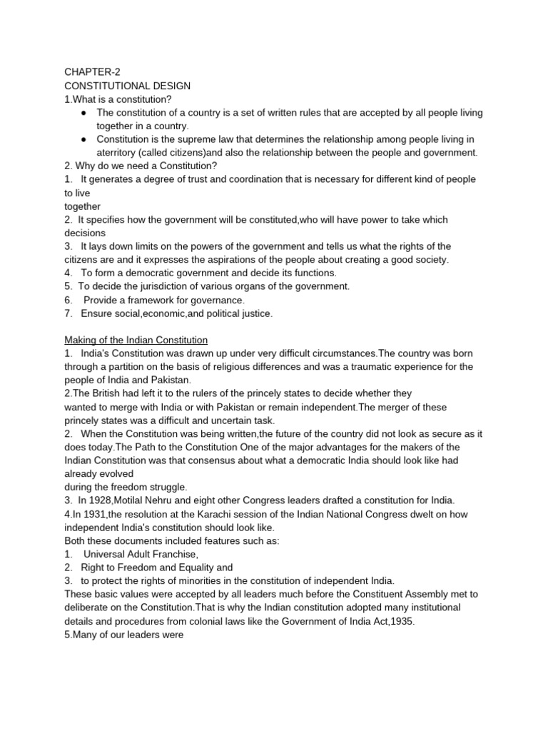 Ch-2 Constitutional Design | PDF | Constitution | Democracy
