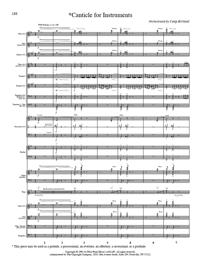 Canticle For Instruments Score | PDF