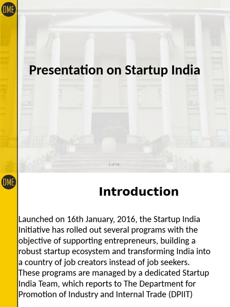 Unit 4 Topic 3 Start Up India | PDF | Startup Company | Small Business ...