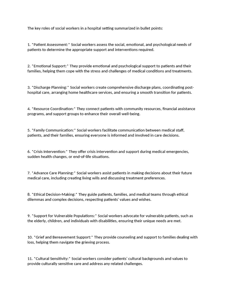 Social Workers' Roles Across Settings | PDF | Social Work | Palliative Care