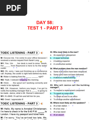 TOEIC Listening Practice: Test 1 Part 3 | PDF