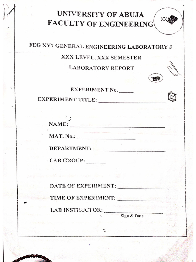 Practical Report Format, Engineering. | PDF
