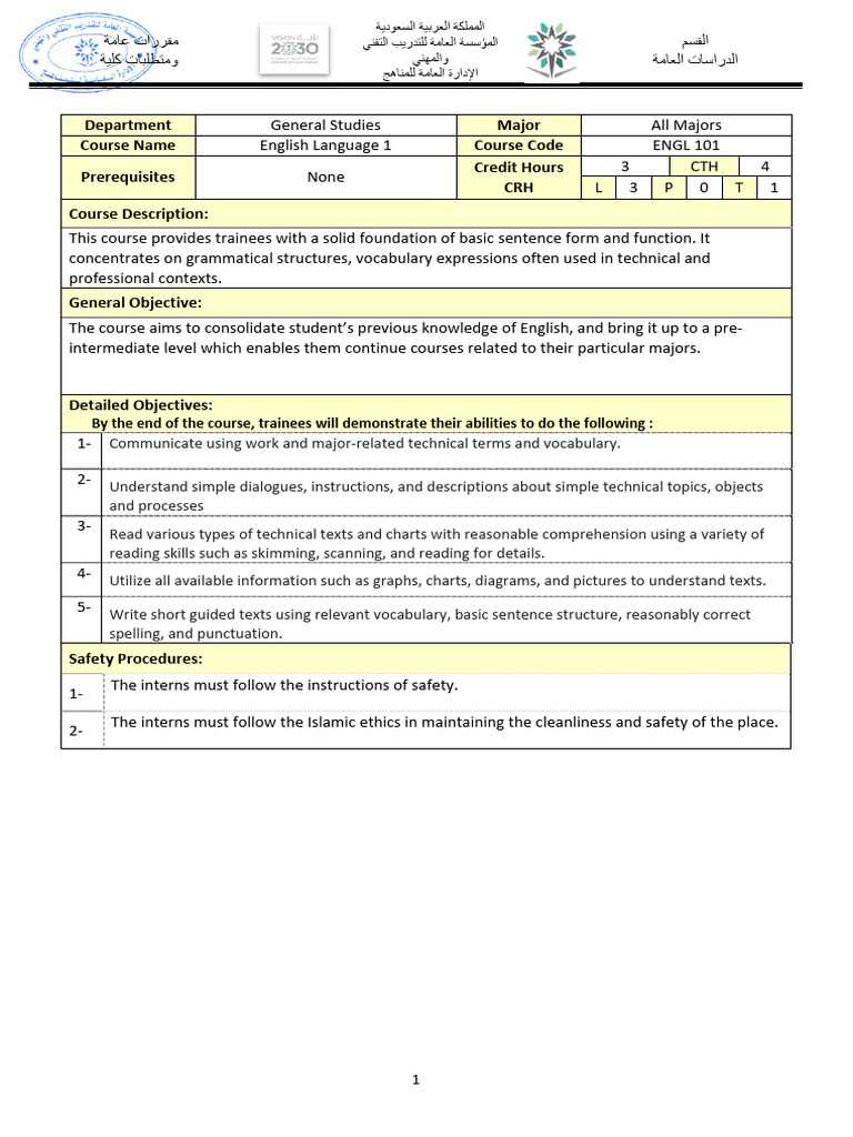 ENGL 101 Course Overview and Syllabus | PDF | Verb | Grammatical Number