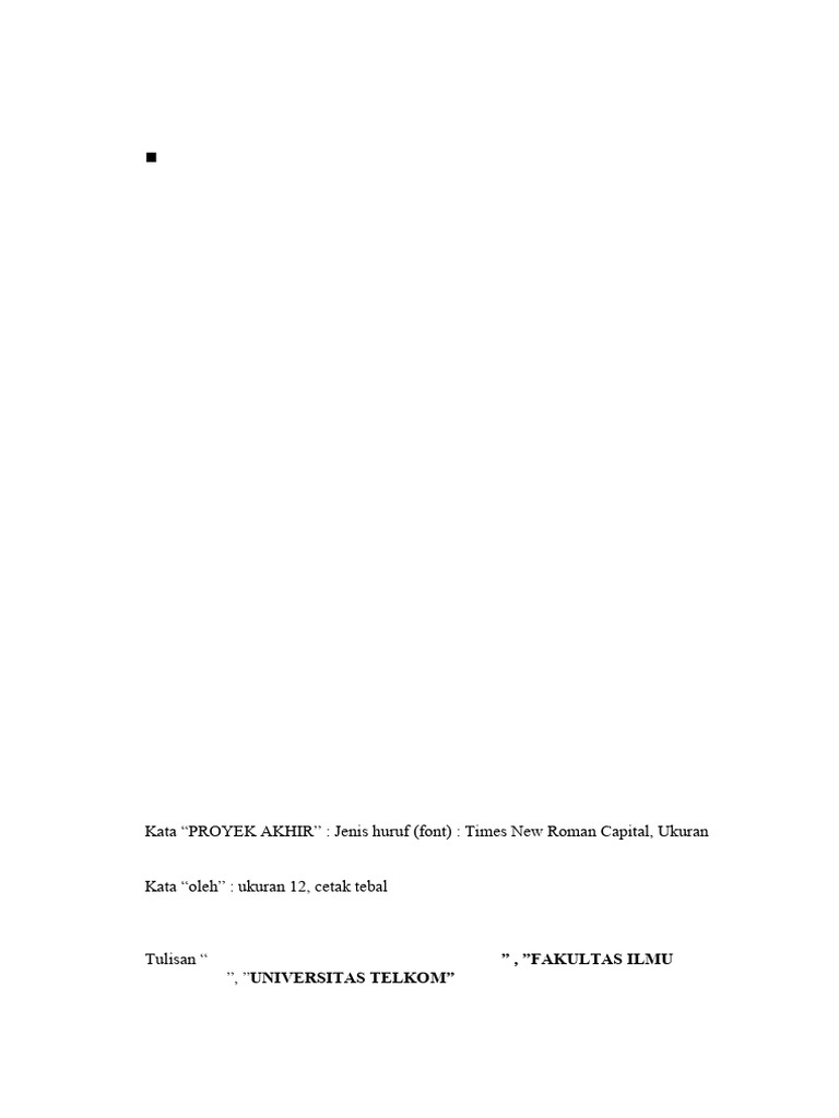 Panduan Format Buku Proyek Akhir | PDF