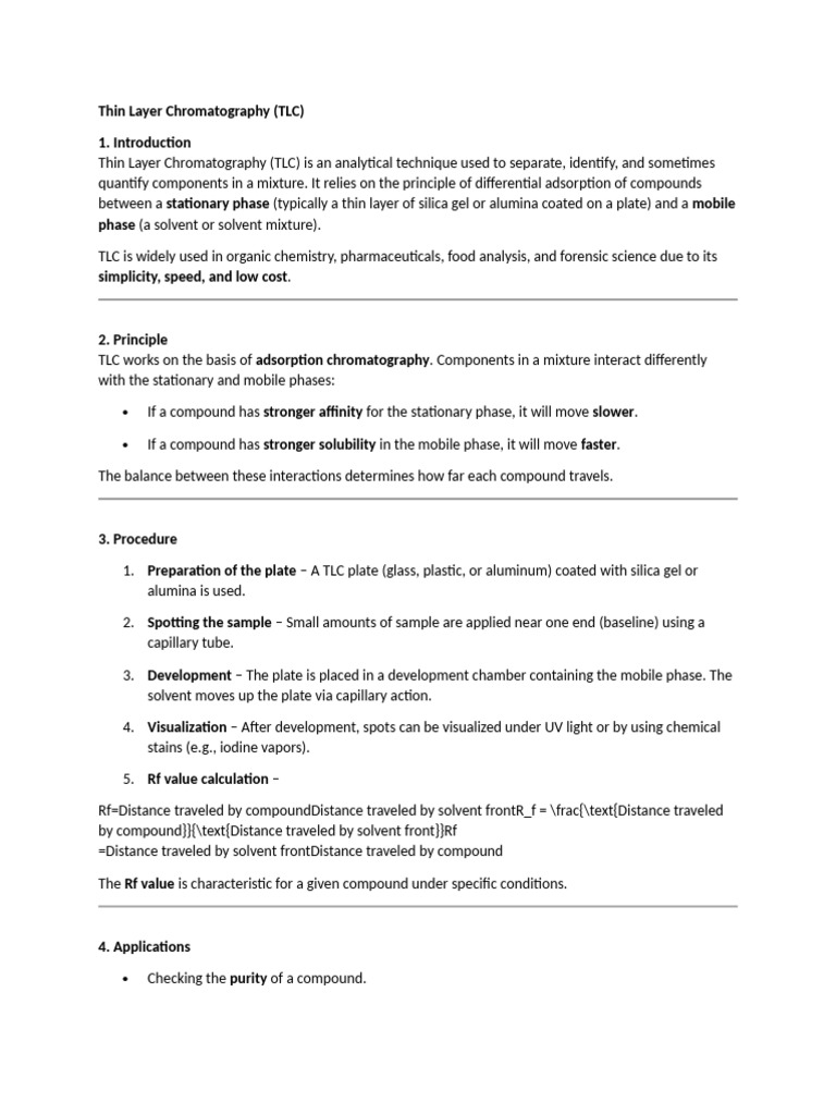 Thin Layer Chromatography Explained | PDF | Thin Layer Chromatography ...