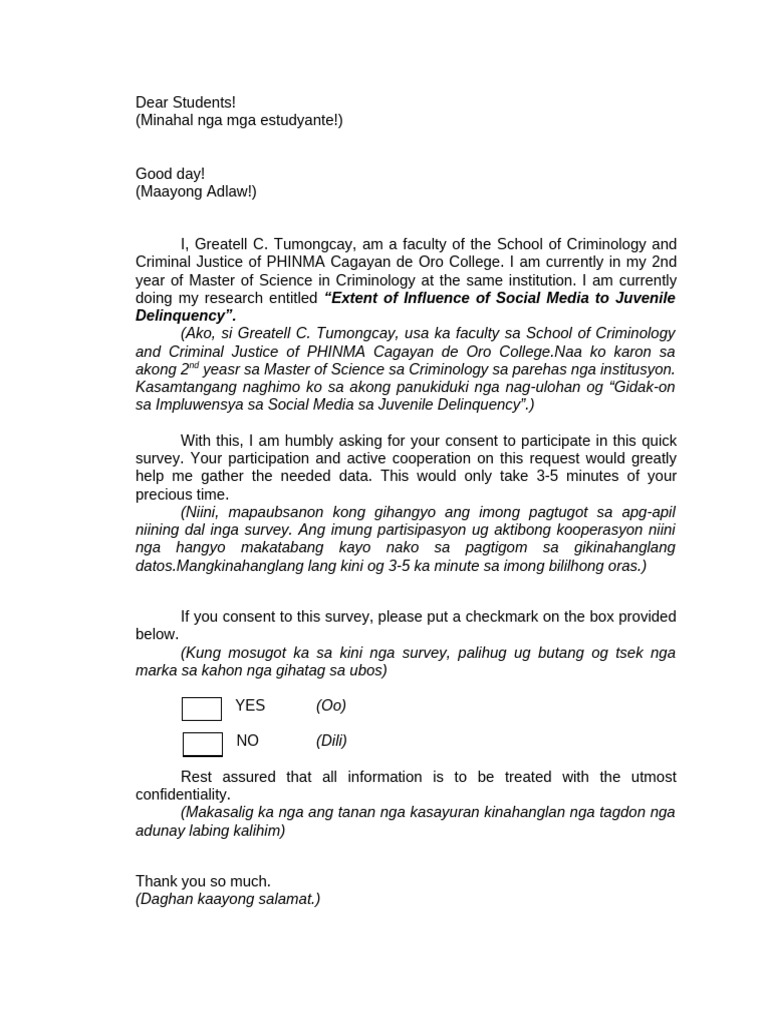 Sample CONSENT FORM | PDF