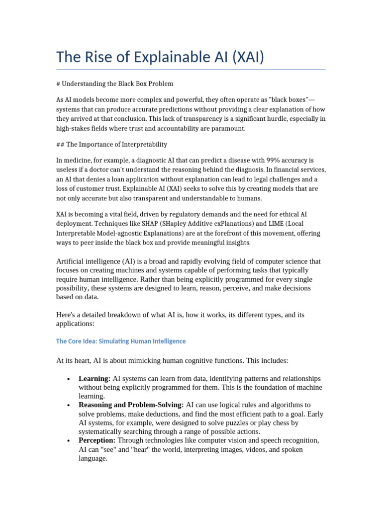 Explainable AI: Solving the Black Box Issue | PDF | Artificial ...