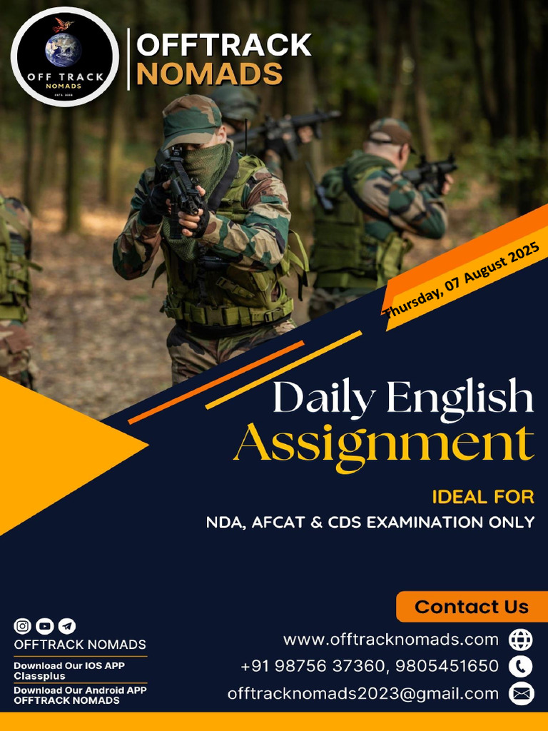 07 Aug 25 Offtrack Nomads Chandiragh Daily Eng Assignment Defense