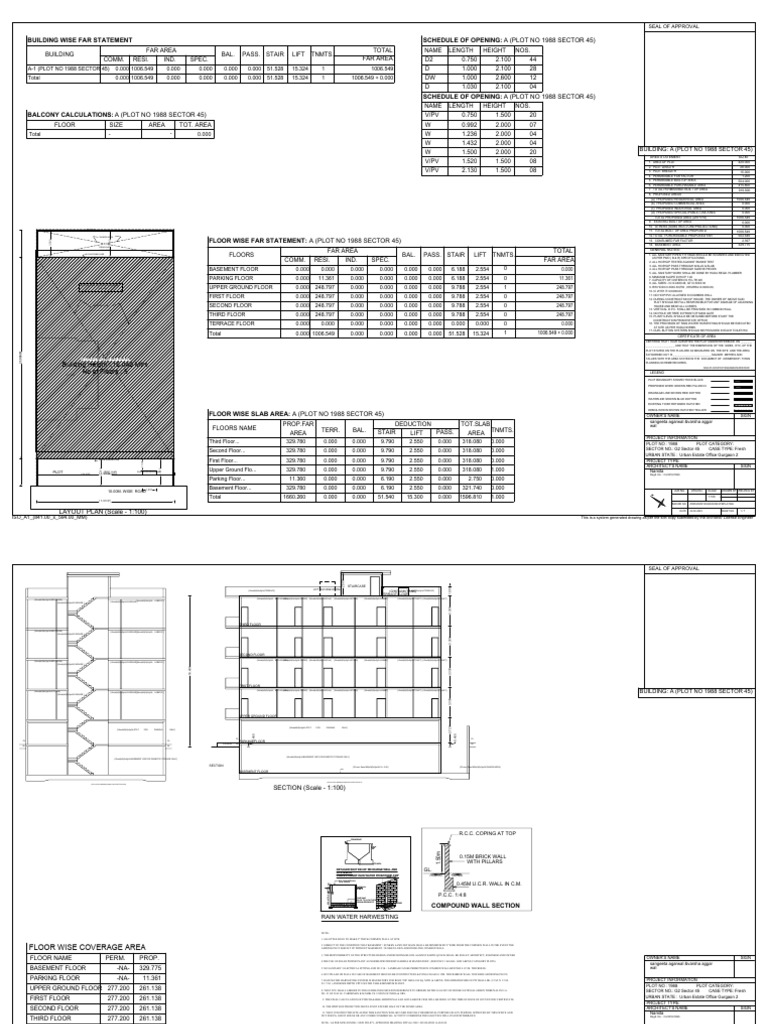 Layout Plan for Plot 1988, Sector 45 | PDF | Building Engineering