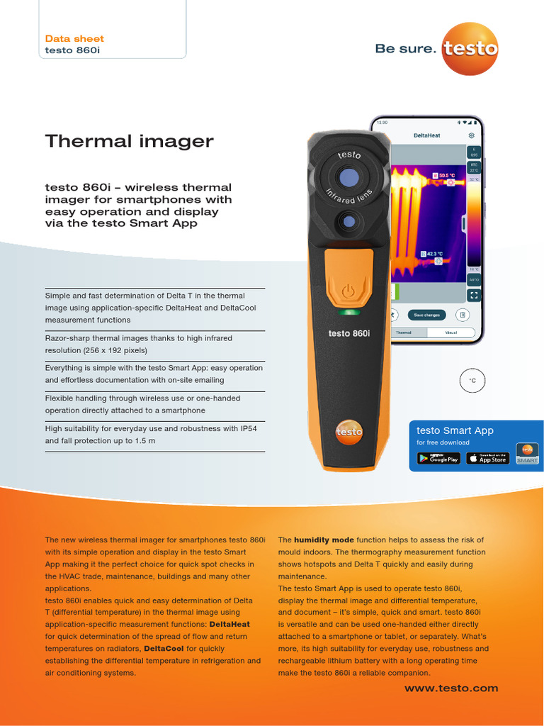 Testo 860i Datasheet en | PDF | Thermography | Smartphone