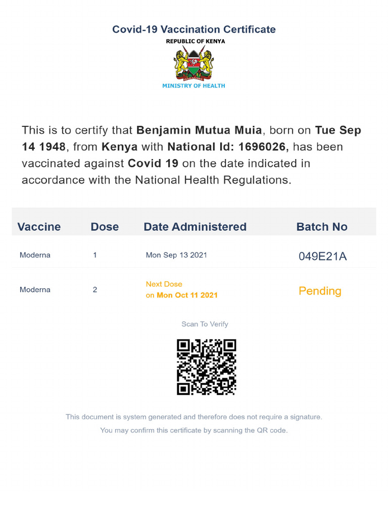 Vaccination Certificate | PDF