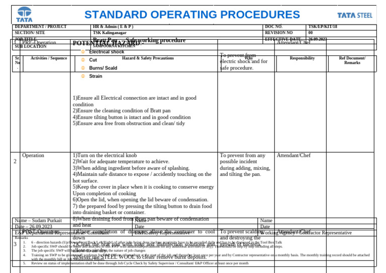 18.tilting Bratt Pan SWP | PDF | Occupational Safety And Health | Safety