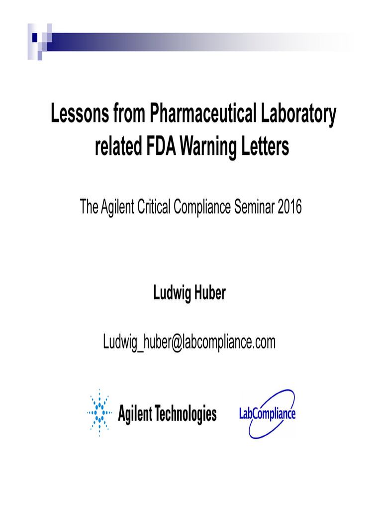 FDA Warning Letters in Pharma Labs | PDF | Verification And Validation