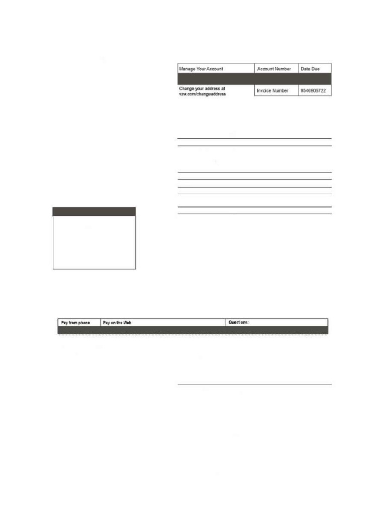 Verizon bill template | PDF