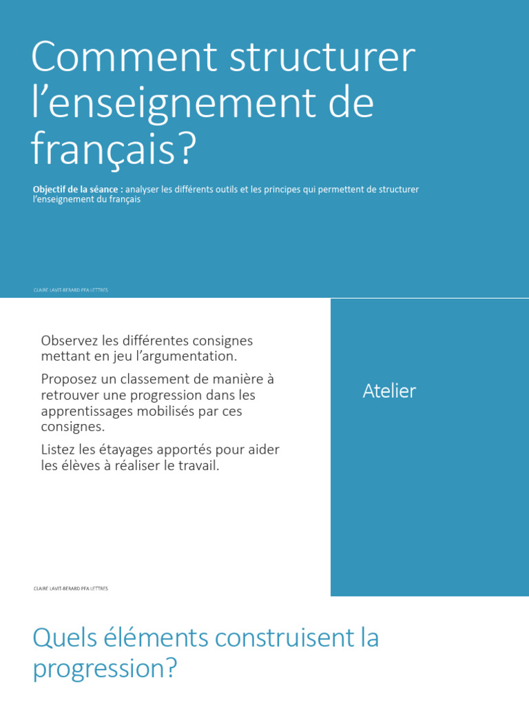 Structurer l'enseignement du français | PDF | Apprentissage | Enseignement