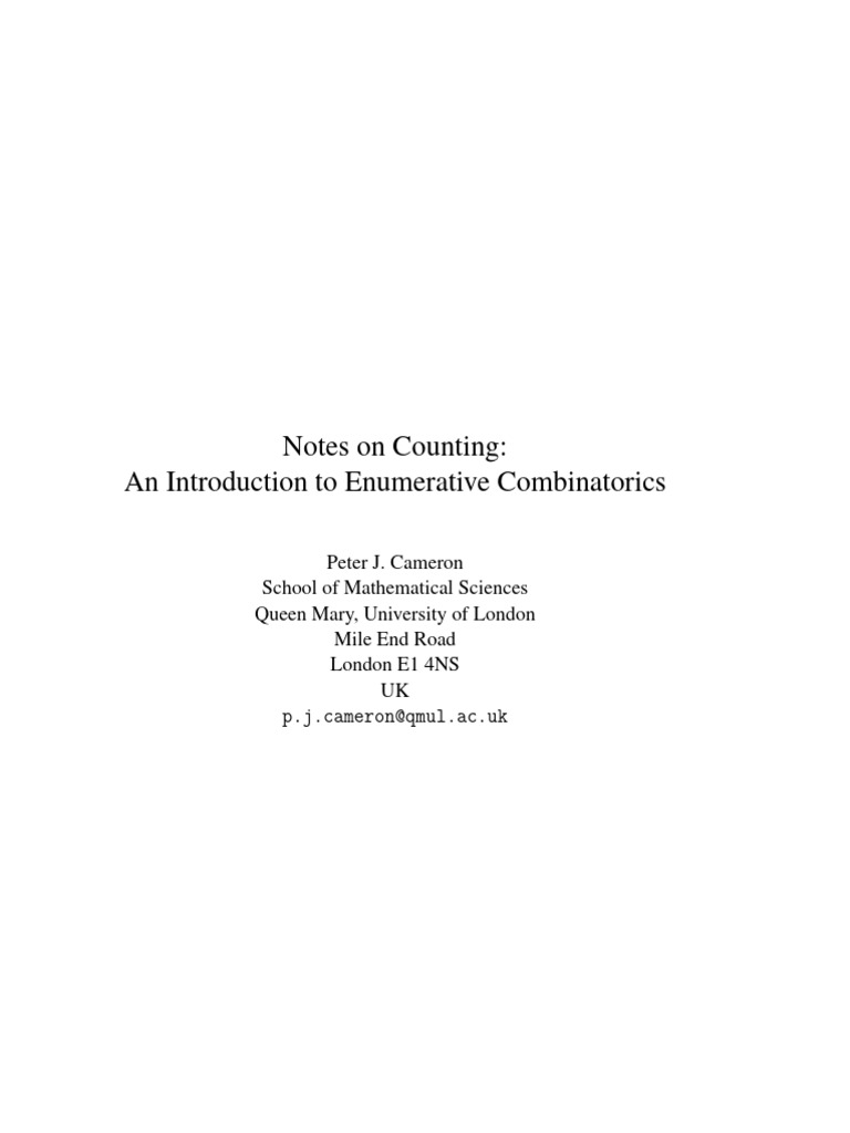 Introduction to Enumerative Combinatorics | PDF | Computational ...