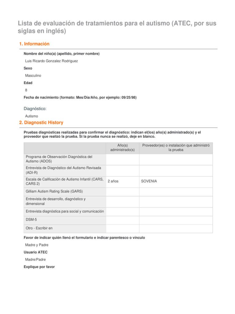 Autism Treatment Evaluation Checklist - Includes 2024 MSEC | PDF