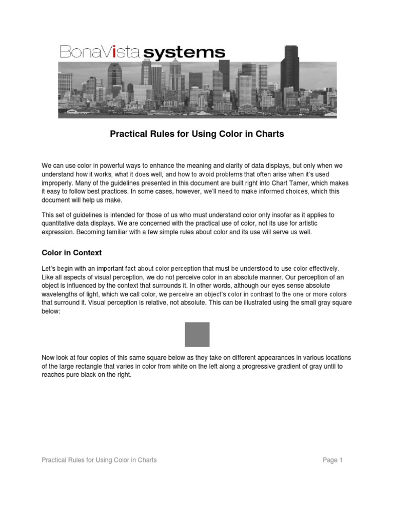 Effective Color Use in Data Charts | PDF | Color | Level Of Measurement