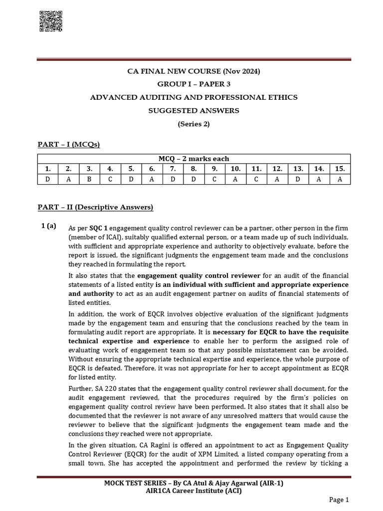 Audit 2 Answer Key | PDF | Audit | Internal Audit