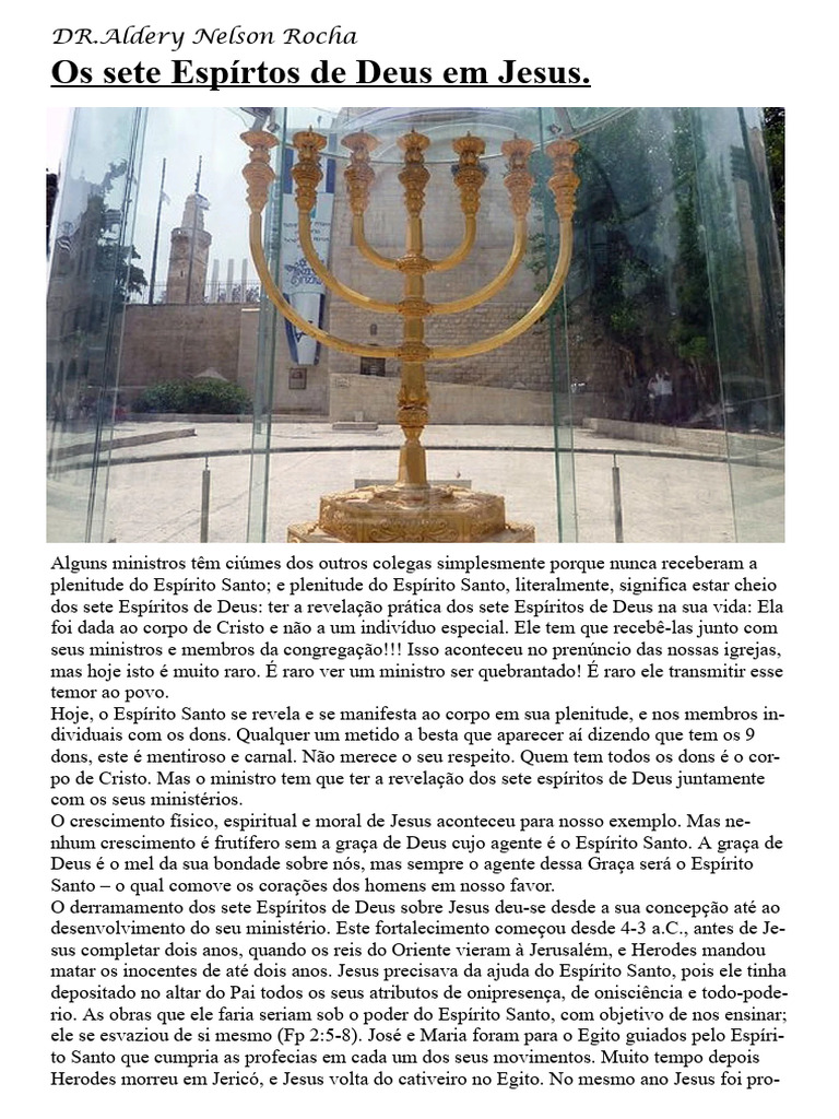 Sete Espíritos de Deus em Jesus | PDF | Espírito Santo (religião) | Jesus