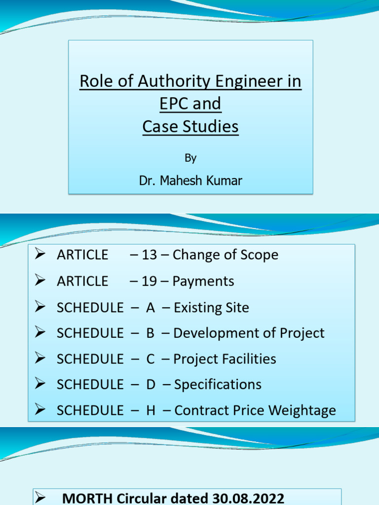 Authority Engineer's Role in EPC Projects | PDF