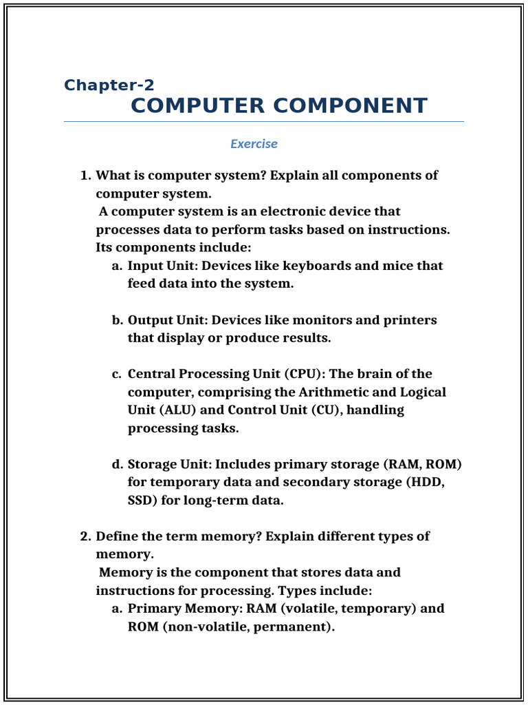 Computer System Components Explained | PDF | Computer Data Storage ...