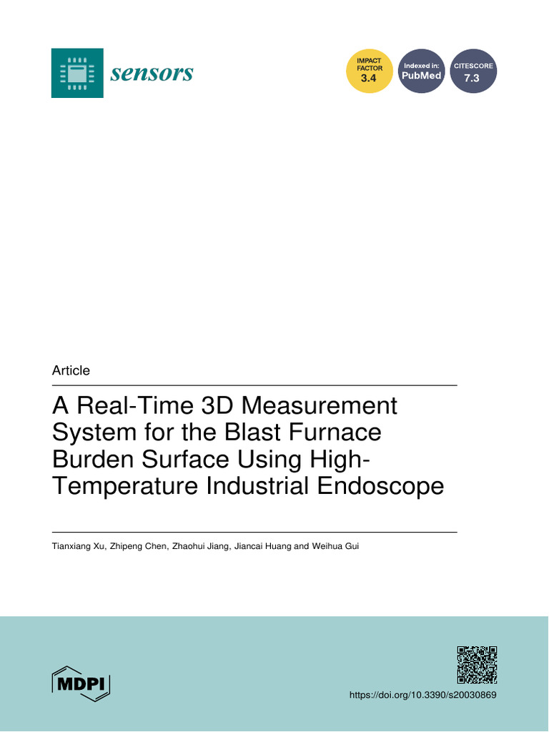 A Real-Time 3D Measurement System For The Blast Furnace Burden Surface ...