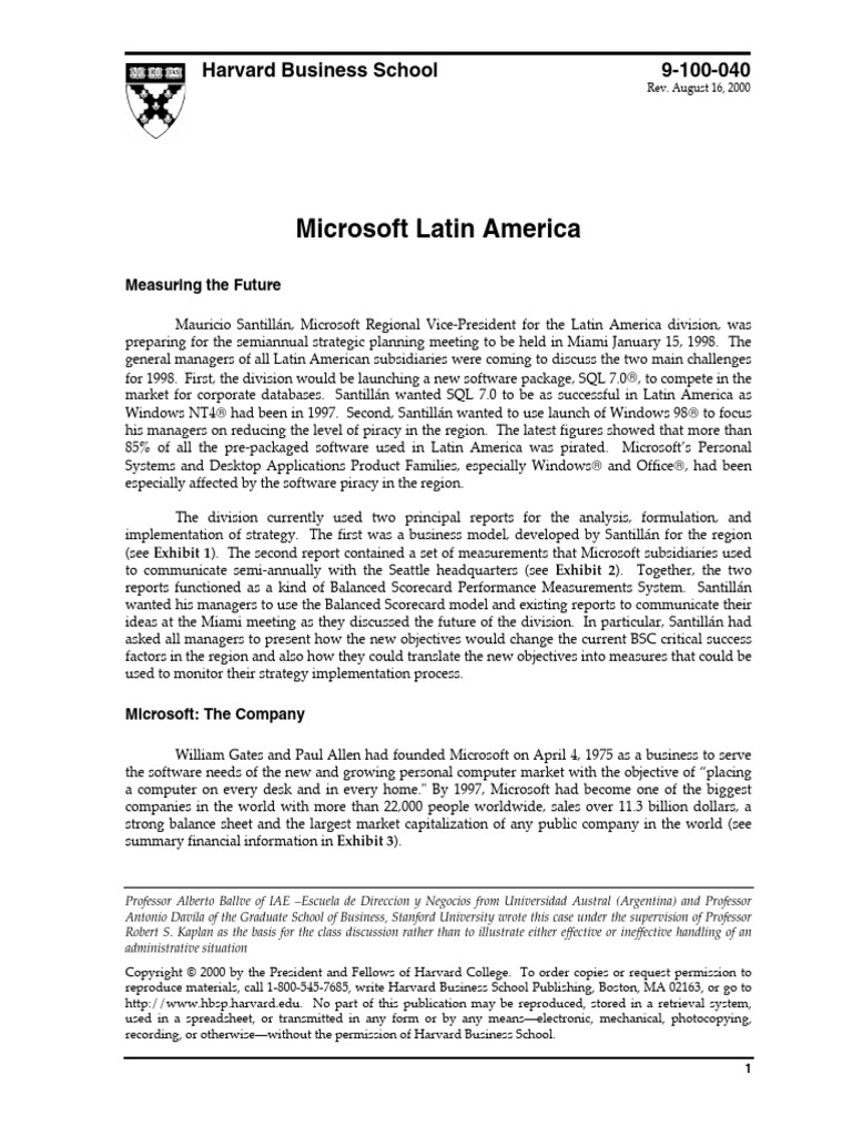Microsoft Latin America Case Study | PDF | Chess
