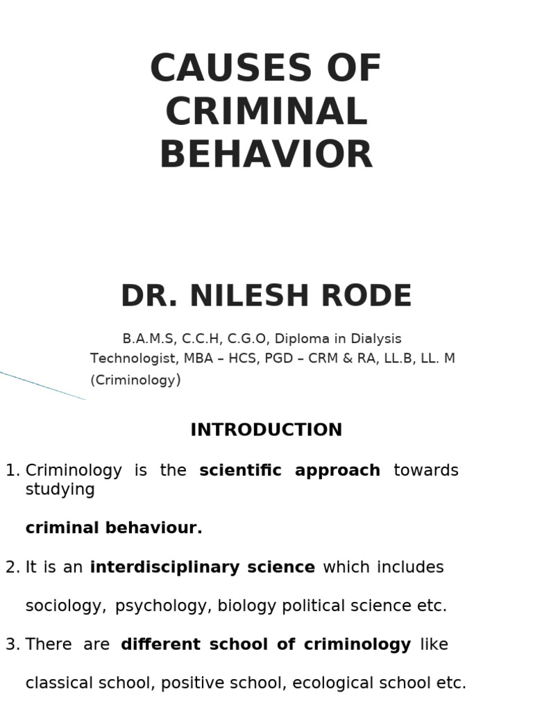 Causes of Criminal Behavior Explained | PDF | Crimes | Crime & Violence