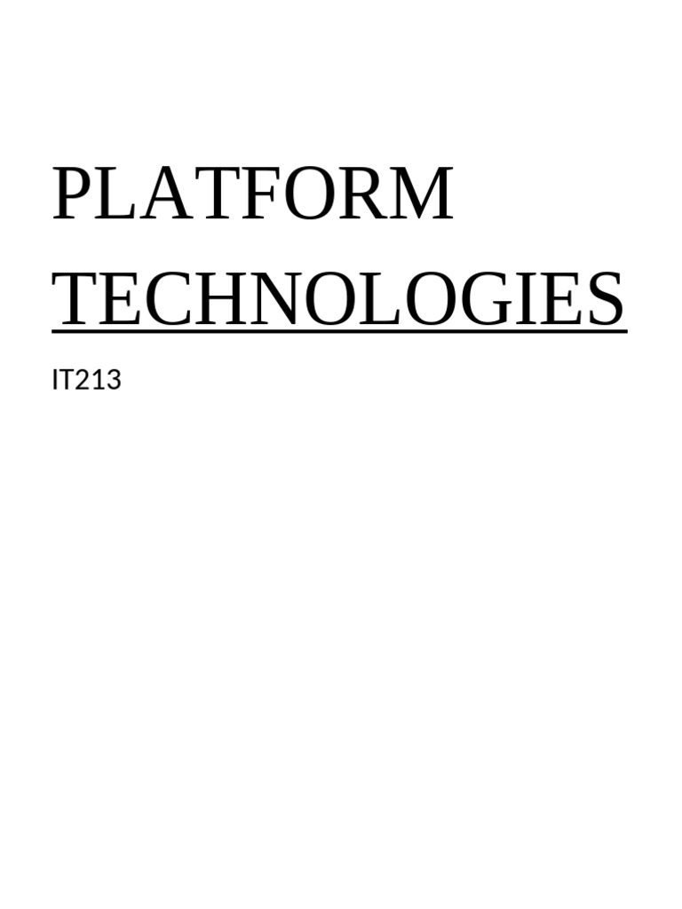 Overview of Platform Technologies | PDF | Massive Open Online Course ...