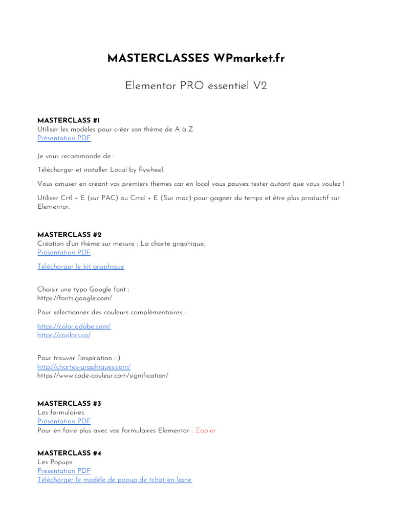 Masterclass Elementor PRO : Créez des Thèmes | PDF