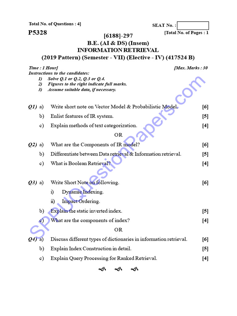 Information Retrieval Exam Questions | PDF | Information Retrieval ...